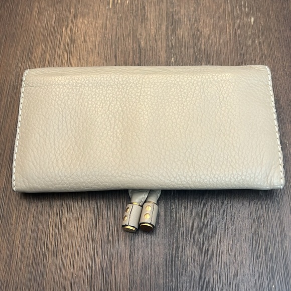 Pre-loved Authentic Chloé Marcie Long Leather Wallet - Dove Gray - Picture 5 of 11